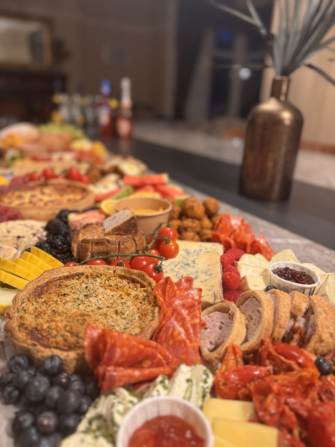 Close up of grazing table